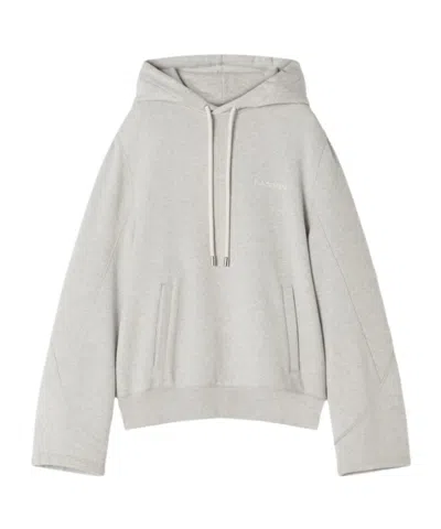 Lanvin Hooded Sweater Drawstring Front Pockets In Gray