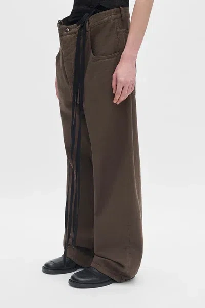 Ann Demeulemeester Olan 5-pockets High Comfort Trousers Beaver In Animal Print