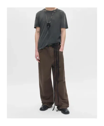 Ann Demeulemeester Olan 5-pockets High Comfort Trousers Beaver In Animal Print