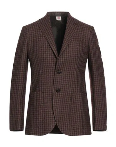 Luigi Borrelli Napoli Man Blazer Chocolate Brown Size 46 Virgin Wool In Multi