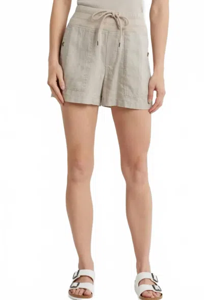James Perse Linen Military Shorts In Mineral In Gray