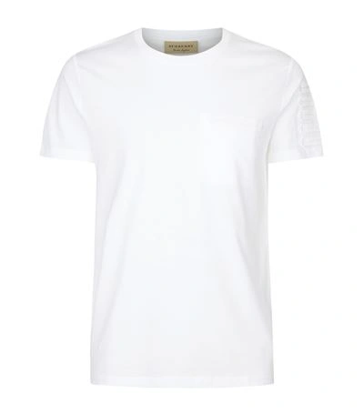 Burberry Military Detail Cotton T-shirt In White | ModeSens