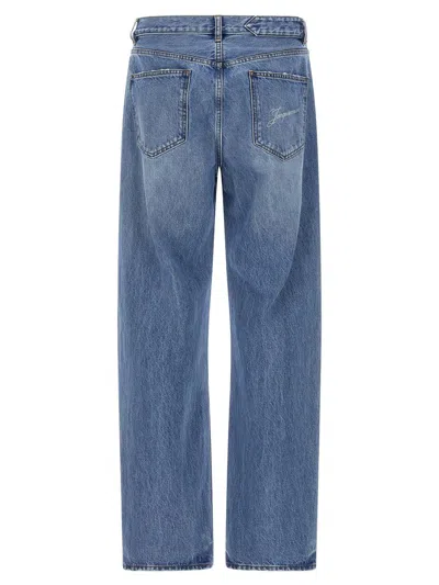 Jacquemus Denim Trousers Featuring Belt Loops In Blue