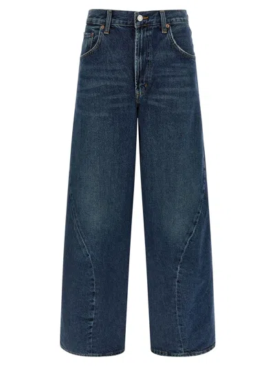Agolde Panelled Regenerative-cotton Jeans In Blue