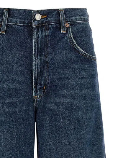 Agolde Panelled Regenerative-cotton Jeans In Blue
