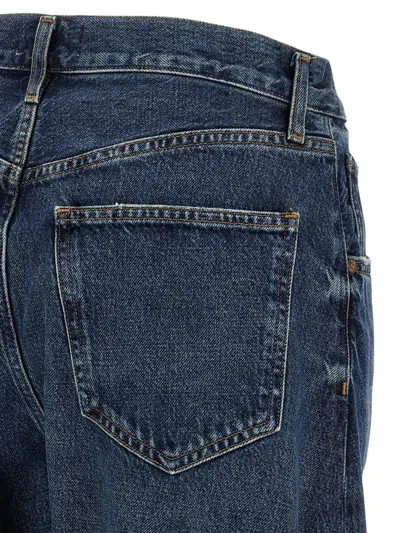 Agolde Panelled Regenerative-cotton Jeans In Blue