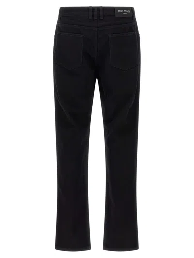 Balmain Vintage Black Denim Pants With Classic Five-pocket Design