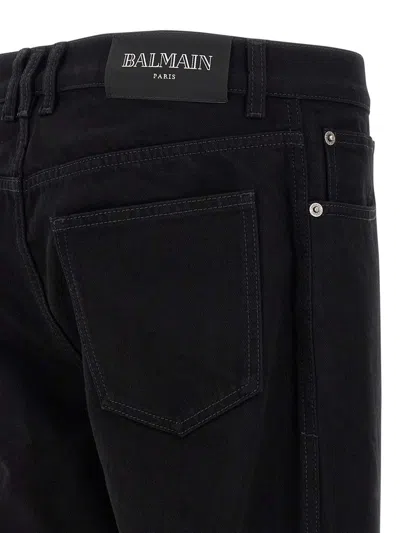 Balmain Vintage Black Denim Pants With Classic Five-pocket Design