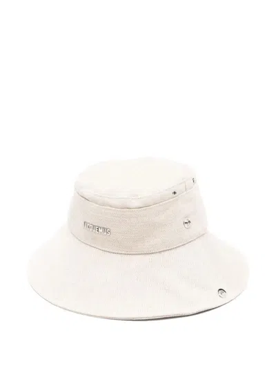 Jacquemus Nimes Flat Crown Wide Brim In Neutral