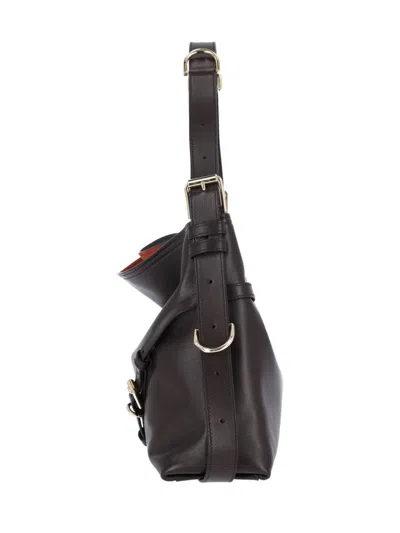 Givenchy Medium Voyou Calfskin Shoulder Bag With Buckle Fastening In Brown