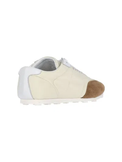 Marni Softy Soccer Suede-detail Leather Sneakers In White