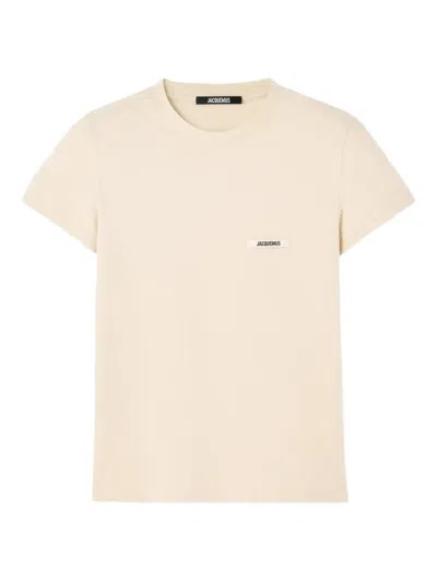 Jacquemus Le Tshirt Gros Grain Short Sleeve In Neutral