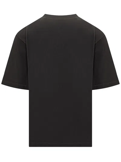 Dsquared2 Loose Fit Tee Logo Dsq2 Milano Sbiadito Effetto Texture Jersey Di Cotone T-shirt In Black