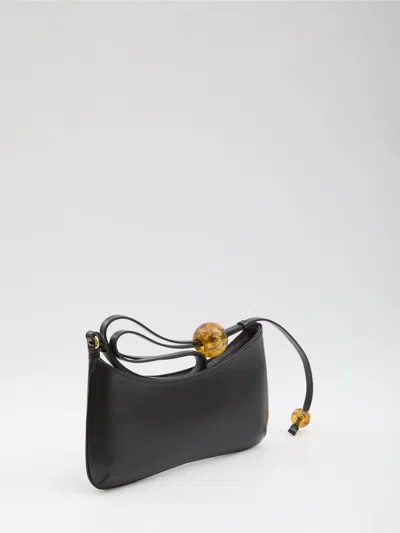 Jacquemus Le Bisou Perle Smooth Leather Bag In Black