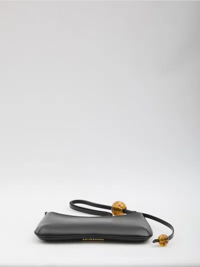 Jacquemus Le Bisou Perle Smooth Leather Bag In Black