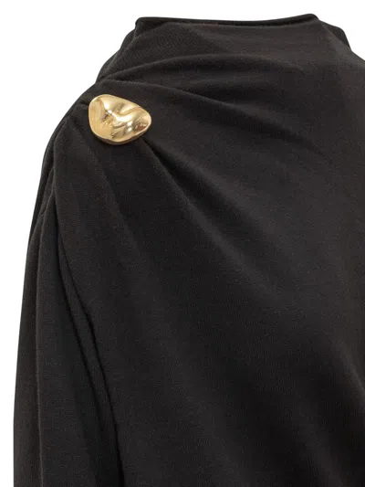 Fabiana Filippi Midi Dress With Gold Detail In Black