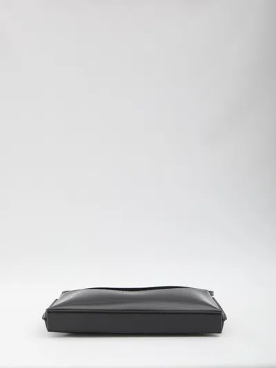 Jacquemus Le Calisso Black Shoulder Bag With Engraved Snap Button In Leather In Black