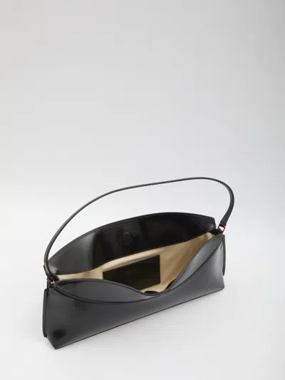 Jacquemus Le Calisso Black Shoulder Bag With Engraved Snap Button In Leather In Black