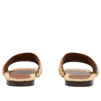 Gucci Woven Raffia Slides Embellished Detail In Animal Print | ModeSens