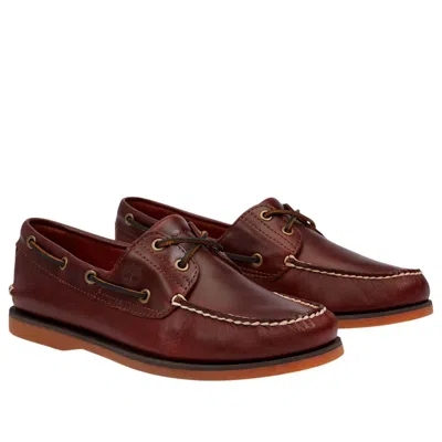 Timberland Classic 2-eye Boat 'burgundy' In Brown