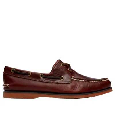 Timberland Classic 2-eye Boat 'burgundy' In Brown