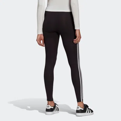 Adidas Originals 3 Stripes Tight Cotton Leggings In Black