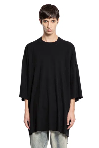 Rick Owens Drkshdw Drkshdw By Rick Owens Relaxed Fit Black Cotton T-shirt With Crew Neckline In Black