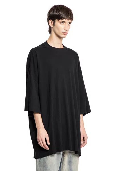 Rick Owens Drkshdw Drkshdw By Rick Owens Relaxed Fit Black Cotton T-shirt With Crew Neckline In Black