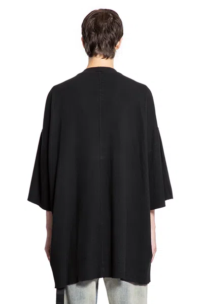 Rick Owens Drkshdw Drkshdw By Rick Owens Relaxed Fit Black Cotton T-shirt With Crew Neckline In Black