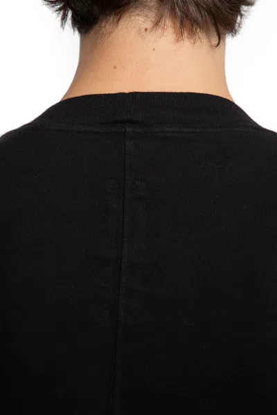 Rick Owens Drkshdw Drkshdw By Rick Owens Relaxed Fit Black Cotton T-shirt With Crew Neckline In Black