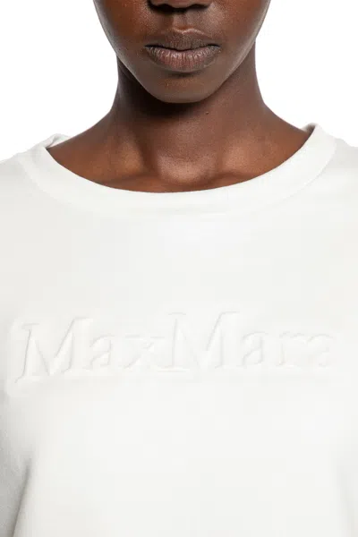 Max Mara Silk And Cotton Logo Sweatshirt In White