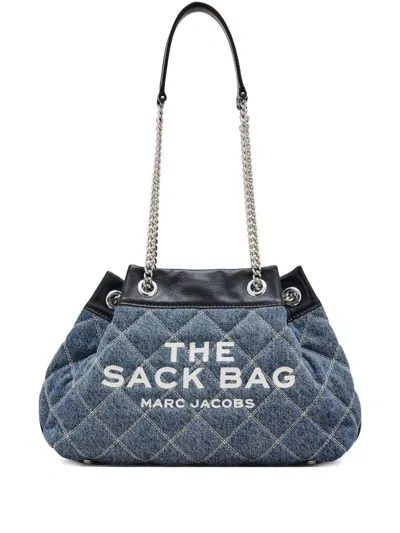 Marc Jacobs The Chain Sack Large Cotton Shoulder Bag In Blue