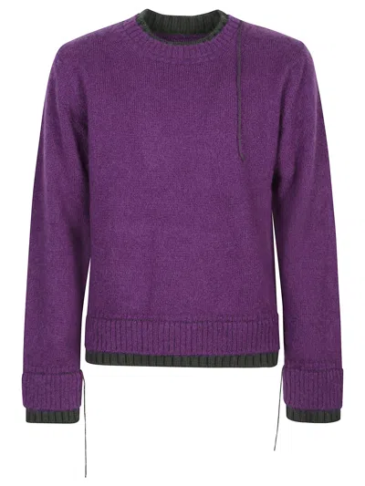 Sacai Wool Knit Pullover In Purple