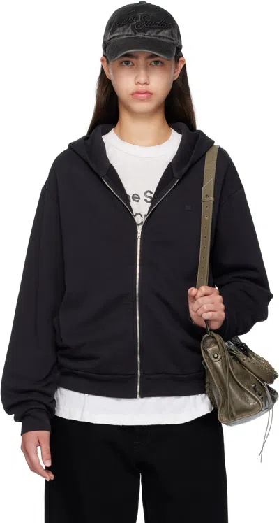 Acne Studios Women Zip-up Hoodie In Black
