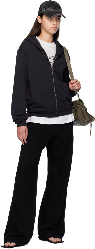 Acne Studios Women Zip-up Hoodie In Black