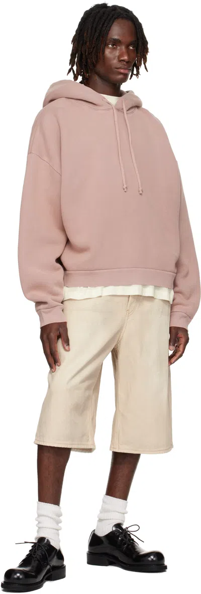 Acne Studios Fester H Cotton-jersey Hoodie In Pink