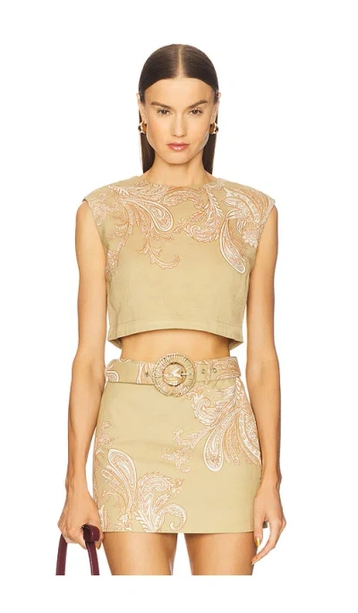 Hemant & Nandita Crop Top In Green