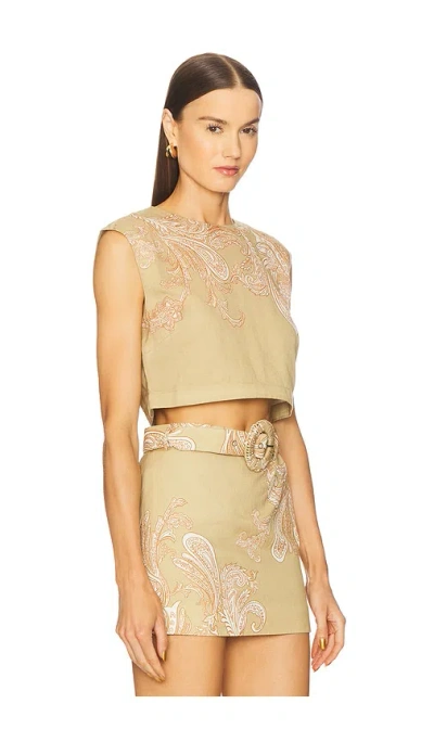 Hemant & Nandita Crop Top In Green