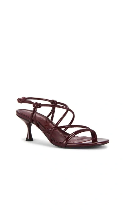 Sam Edelman Riana Strapy Heel Sandal French Merlot Patent Leather In Burgundy