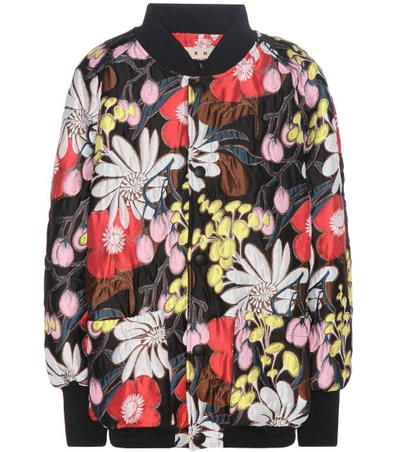 Shop Marni Jacquard Bomber Jacket In Llack