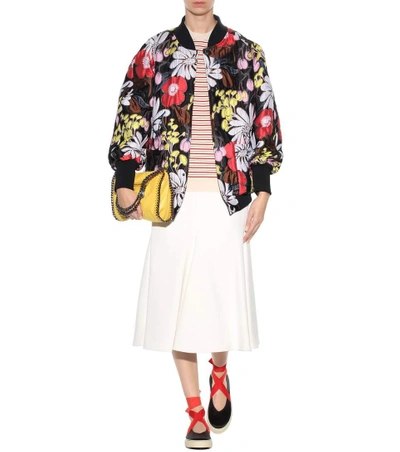 Shop Marni Jacquard Bomber Jacket In Llack