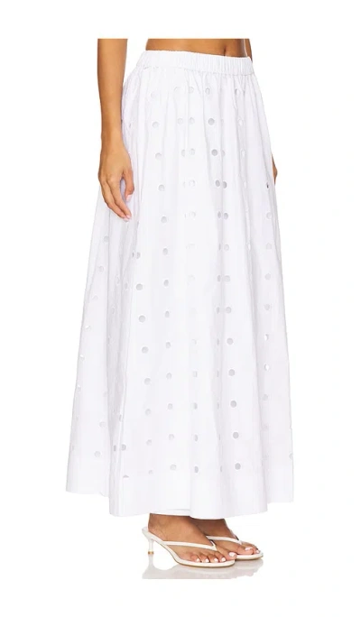 Posse Open-cut Dots Midi A-line Skirt In White