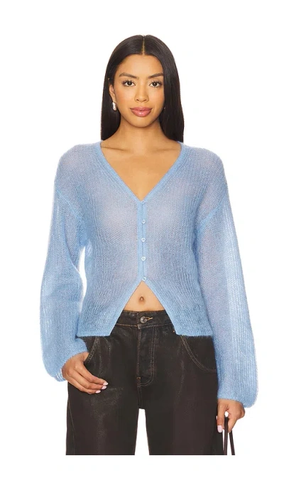 Samsoe & Samsoe Sapoppie Cardigan In Blue