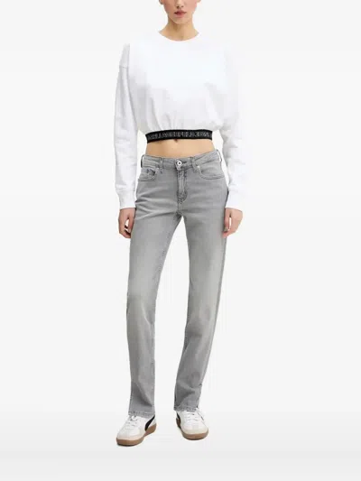 Karl Lagerfeld Jeans Waistband Sweatshirt In White