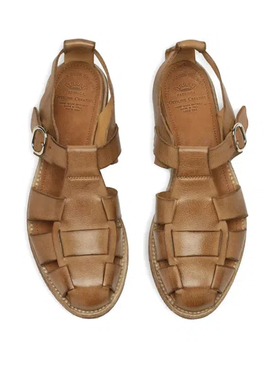 Officine Creative Lexikon 536 Leather Sandals In Brown