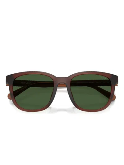Coach Textured Square Sunglasses In Green