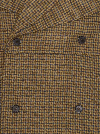 Henrik Vibskov Houndstooth Double-breasted Coat In Neutral