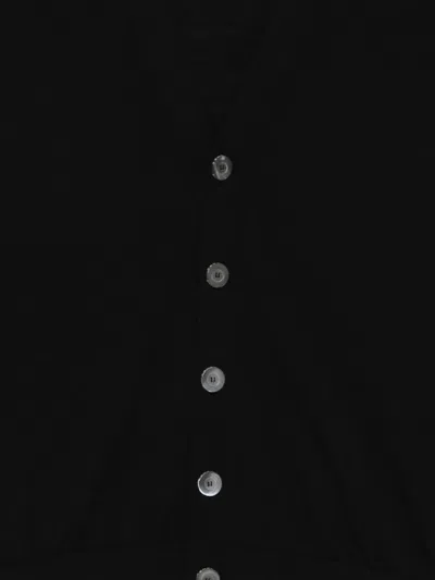 Piacenza Cashmere Classic Black Cardigan With V-neckline In Black