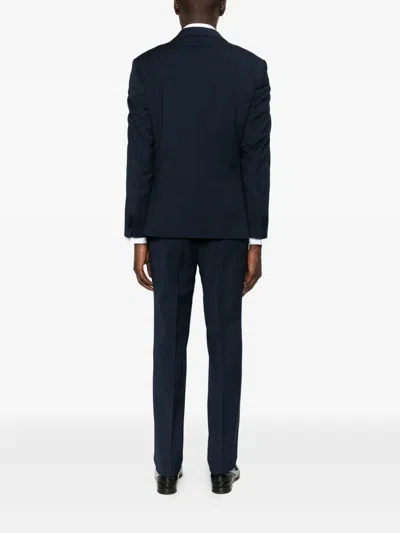 Manuel Ritz Peak-lapel Single-breasted Dinner Suit In Blue