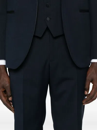 Manuel Ritz Peak-lapel Single-breasted Dinner Suit In Blue
